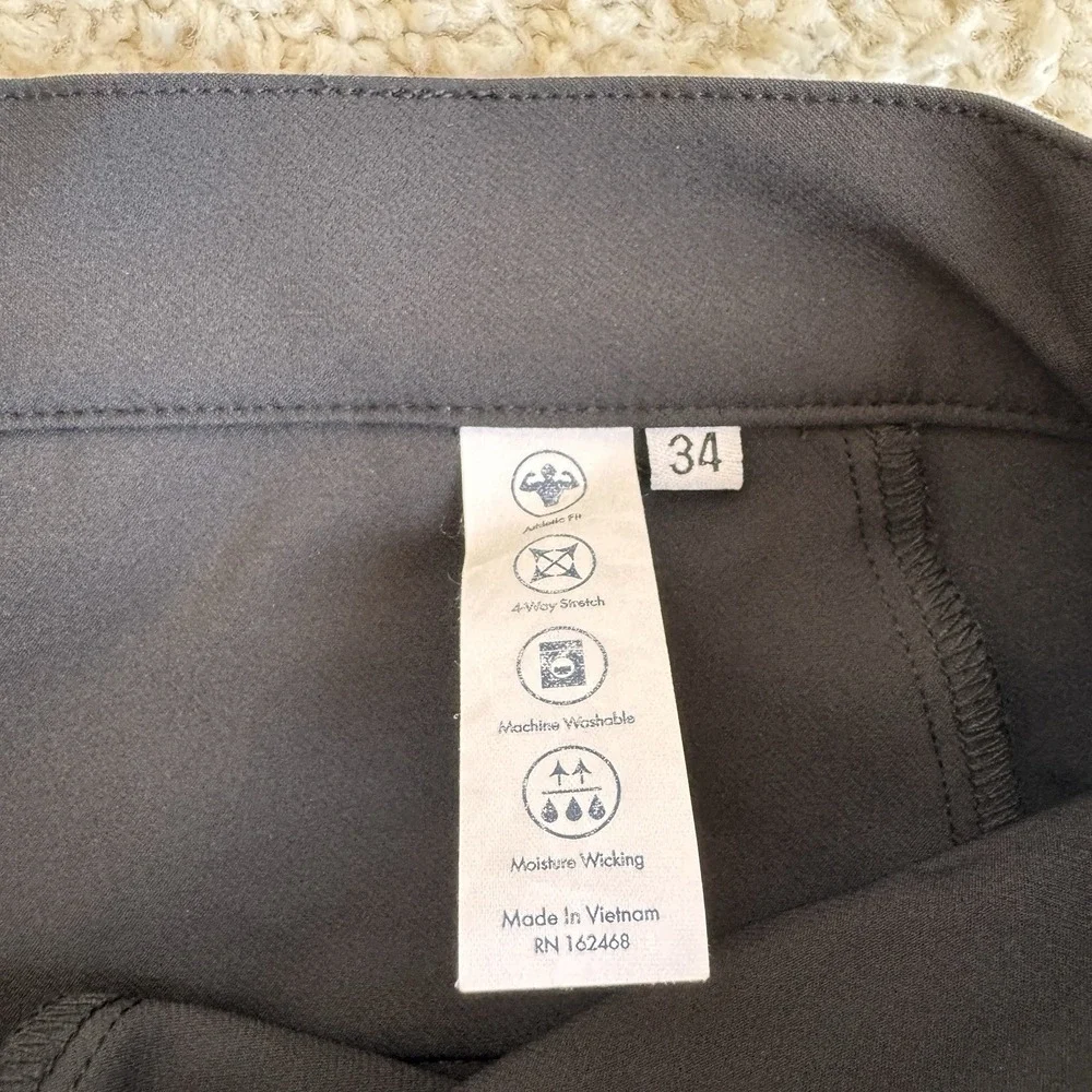 State & Liberty Men's Performance Golf Dress Pants Black Size 34 Athletic Fit